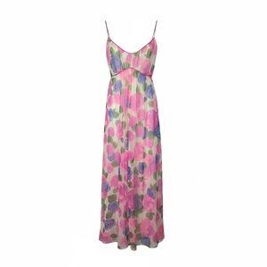 Claire Sandra Lucie Ann Beverly Hills Vintage Colorful Maxi Dress Nightgown